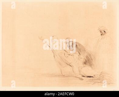 Un'opera d'arte di Jean-Louis Forain intitolata "l'Adulteress", terza tavola, creata nel 1910, raffigurante una scena interna domestica che illustra una narrazione di infedeltà e osservazione sociale. Foto Stock