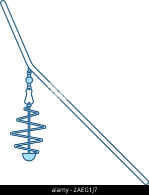 Icona di alimentatore di pesca Net. Linea sottile con riempimento blu Design. Illustrazione Vettoriale. Illustrazione Vettoriale