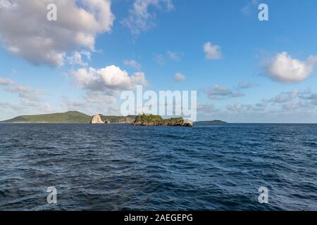 Isole disabitate vicino a Carriacou, Grenada Foto Stock