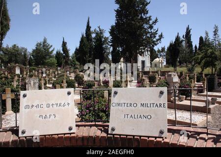 Cimitero militare italiano di Asmara, Eritrea. Foto Stock