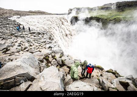 Cascata di Dettifoss, Vatnajökull Parco Nazionale, Islanda Foto Stock