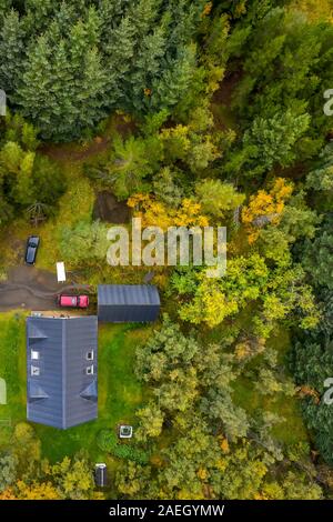 Autunno - Hotel in campagna, Borgarfjordur fiordo, Western Islanda Foto Stock