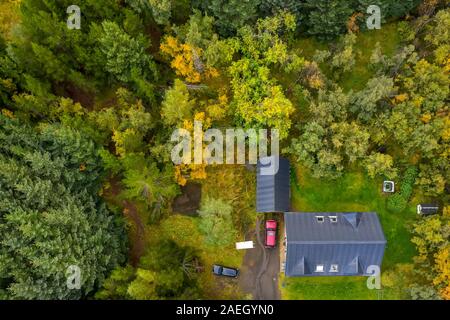 Autunno - Hotel in campagna, Borgarfjordur fiordo, Western Islanda Foto Stock