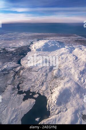Mt. Ingolfsfjall, fiume Olfusa, South Coast, Islanda Foto Stock