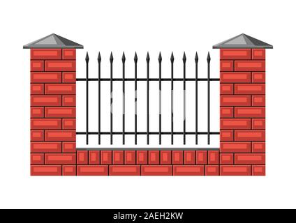 Illustrazione di mattoni recinto con la fucinatura. Illustrazione Vettoriale