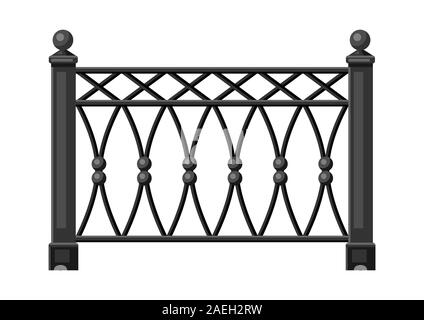 Illustrazione di metallo forgiato la recinzione. Illustrazione Vettoriale