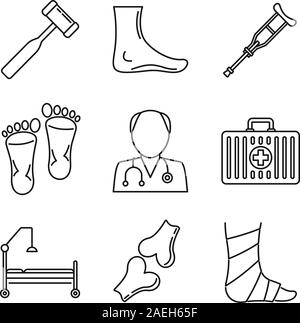 Podiatrist care set di icone. Profilo set di cura podiatrist icone vettoriali per il web design isolato su sfondo bianco Illustrazione Vettoriale