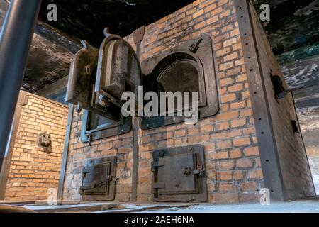 Crematorio I di Auschwitz I Campo di concentramento in Polonia - Konzentrationslager Auschwitz. Un ex esercito polacco caserma è stato convertito per tenere il polacco Foto Stock