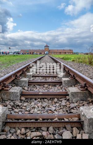 Auschwitz II-Birkenau. È cominciata la costruzione nel mese di ottobre 1941 per alleviare la congestione di Auschwitz 1, il principale campo di concentramento. Campi di Auschwitz numero 40. Aus Foto Stock