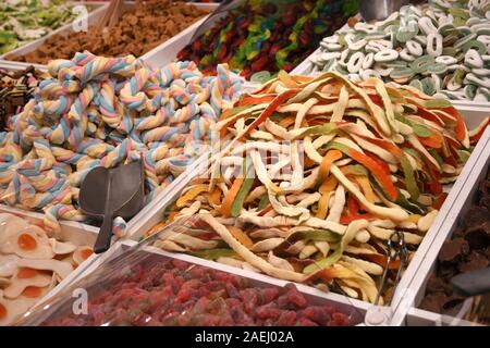 Gelatine di frutta caramelle gelatine in un mercato di Natale Foto Stock