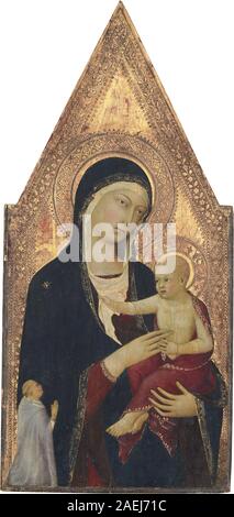 Lippo Memmi, Madonna con Bambino e DONATORE, 1325-1330 Madonna con Bambino e donatore; 1325/1330 Foto Stock