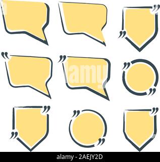 Preventivo icona vuota e l'etichetta su sfondo bianco nella casella n. Modello per nota, messaggio, commento e pensieri. Semplice illustrazione vettoriale. Illustrazione Vettoriale