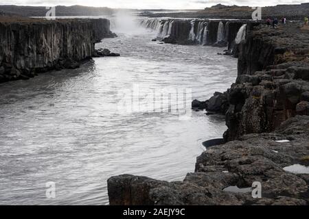 Superiore a cascata di Dettifoss, Islanda Foto Stock