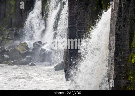 Superiore a cascata di Dettifoss, Islanda Foto Stock