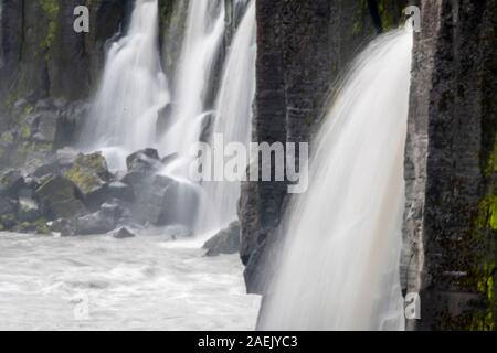 Superiore a cascata di Dettifoss, Islanda Foto Stock