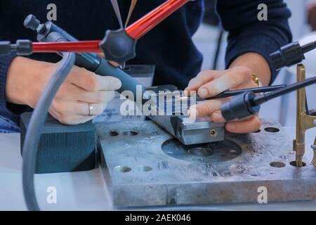 Gas Tungsten Arc Welding - GTAW o gas inerte tungsteno TIG Foto Stock