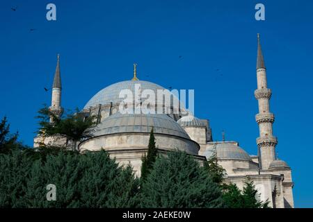 La Moschea di Suleymaniye (di Suleymaniye Camii). Un Ottomano moschea imperiale si trova sul terzo colle di Istanbul, Turchia Foto Stock