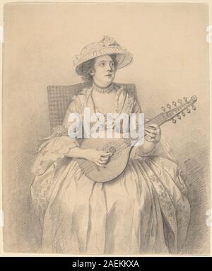 Nathaniel Dance-Holland, una dama elegante riproduzione di una cetra, c 1770 una dama elegante riproduzione di una cetra; c. 1770 Foto Stock