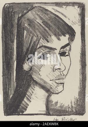 Questo dipinto di otto Müller, datato 1921-1922, raffigura Irene Altman. Enfatizza la ritrattistica, la figura umana, l'espressione, l'abbigliamento, lo stile modernista dell'inizio del XX secolo e la composizione artistica. Foto Stock