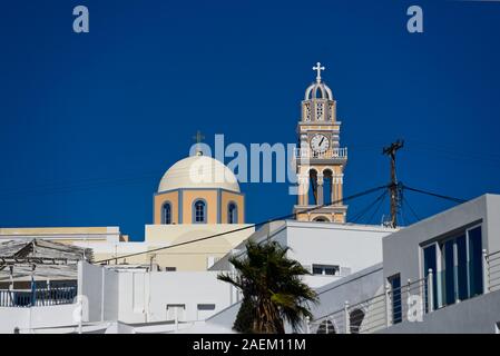 San Giovanni Battista Cattedrale. Fira, Stantorini. La Grecia Foto Stock