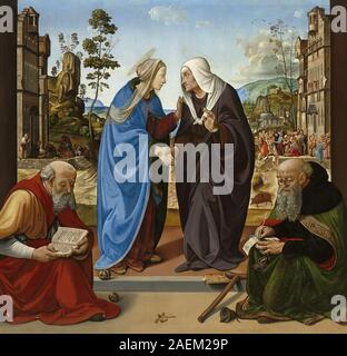 Piero di Cosimo, la Visitazione con San Nicola e San Antonio Abate, c 1489-1490 La Visitazione con San Nicola e San Antonio Abate; c. 1489/1490 Foto Stock