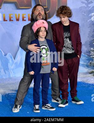 LOS ANGELES, Stati Uniti d'America. Dicembre 10, 2019: Jack Black ,Thomas David Black & Samuel Jason Black alla prima mondiale di "Jumanji: il livello successivo' a TCL Teatro Cinese. Immagine: Paul Smith/Featureflash Foto Stock