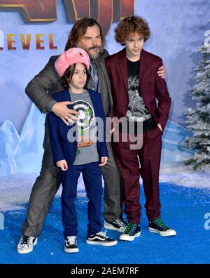 LOS ANGELES, Stati Uniti d'America. Dicembre 10, 2019: Jack Black ,Thomas David Black & Samuel Jason Black alla prima mondiale di "Jumanji: il livello successivo' a TCL Teatro Cinese. Immagine: Paul Smith/Featureflash Foto Stock