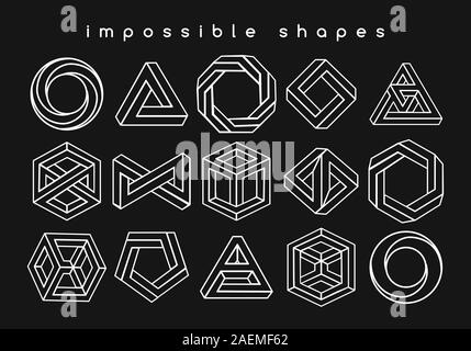 Forme geometriche illusioni ottiche Illustrazione Vettoriale