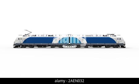 3D rendering di una locomotiva isolata del treno in un bianco di sfondo per studio Foto Stock