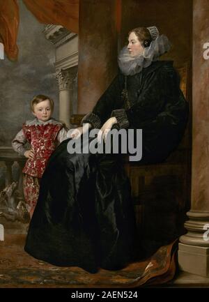 Sir Anthony van Dyck, una nobildonna genovese e suo figlio, c 1626, una nobildonna genovese e suo figlio; c. 1626 Foto Stock