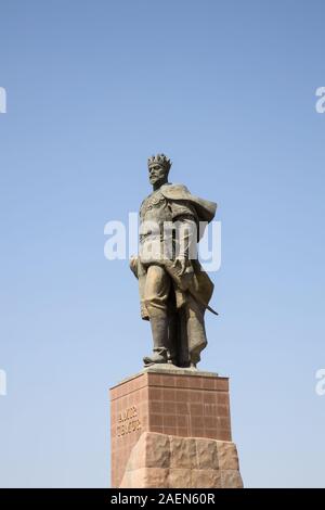 Statura di Amir Timur a ak saray palace shakhrisabz uzbekistan Foto Stock