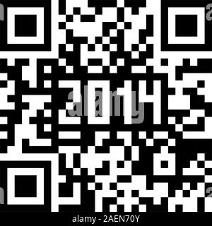 2014 Anno nuovo contatore, codice QR vettore. Illustrazione Vettoriale