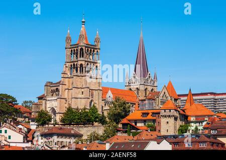 Cattedrale di Notre Dame di Losanna è una chiesa che si trova nella città di Losanna, nel cantone di Vaud in Svizzera Foto Stock