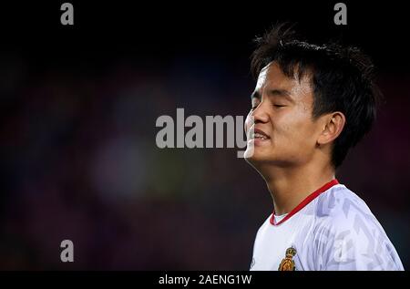 Barcellona, Spagna. 07Th Dec, 2019. Takefusa Kubo di Mallorca reagisce durante la Primera Division spagnolo "Liga Santander (Espanola)' Match tra FC Barcellona vs RCD Mallorca a Camp Nou Stadium di Barcellona, Spagna, 07 dicembre 2019. Credito: Pablo Morano/ AFLO/Alamy Live News Foto Stock