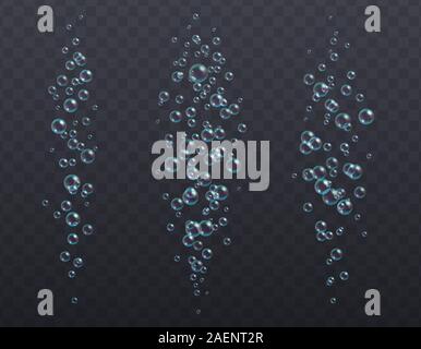 Underwater frizza texture bolle isolato su sfondo trasparente. Illustrazione Vettoriale