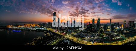 Panorama della Baia di Shenzhen, Cina, sulla Baia di Shenzhen confina con Hong Kong un 45 minuti di autobus. Foto Stock