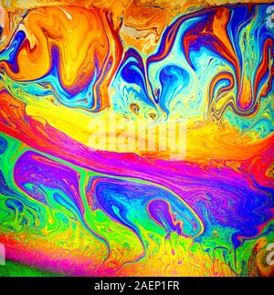 Sfondo psichedelico. Universo di fiori. Concept Art Design. Sfondo multicolore. Foto Stock