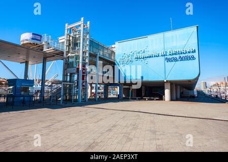 Genova, Italia - Aprile 08, 2019: l'Acquario di Genova è il più grande acquario in Italia. Situato nella zona del porto vecchio di Genova. Foto Stock