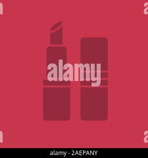 Il rossetto icona glyph. Simbolo di Silhouette. Lo spazio negativo. Vettore illustrazione isolato Illustrazione Vettoriale