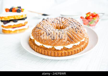 La vaniglia bundt cake Foto Stock