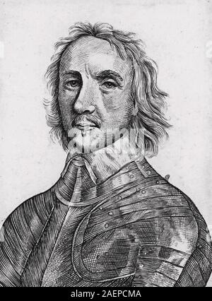 OLIVER Cromwell (1599-1658) militare inglese e leader politico da un disegno contemporaneo circa 1650 Foto Stock