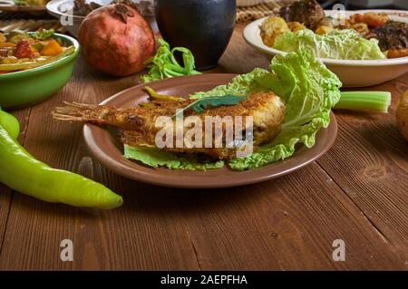 La cucina del Ciad, Tradizionale assortimento di piatti africani, vista  dall'alto Foto stock - Alamy