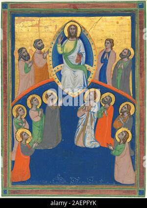 Officina di Pacino di Bonaguida, Cristo in maestà con dodici apostoli, c 1320, Cristo in maestà con dodici apostoli; c. 1320 Foto Stock