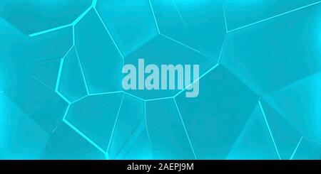 Abstract blue cg texture di sfondo, poligonale frammentazione con blu di illuminazione al neon, vista frontale, rendering 3D illustrazione Foto Stock