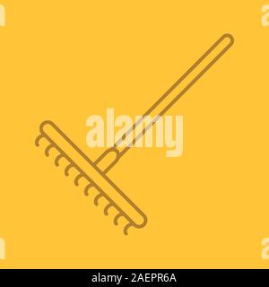 Rastrello icona lineare. Linea sottile delineare i simboli sul colore di sfondo. Illustrazione Vettoriale Illustrazione Vettoriale