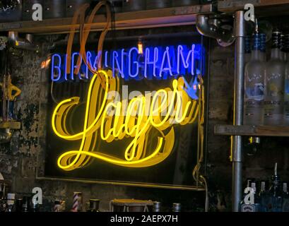 Birmingham lager segno, l'Indian Brewery Company, Snowhill, Arch 16 Livery Street, Birmingham, West Midlands, Inghilterra, Regno Unito, B3 1EU Foto Stock