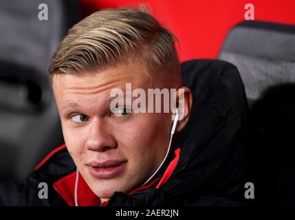 Red Bull Salisburgo di Erling Braut Haland prima della UEFA Champions League alla Red Bull Arena di Salisburgo. Foto Stock