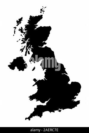 Regno Unito silhouette mappa Illustrazione Vettoriale
