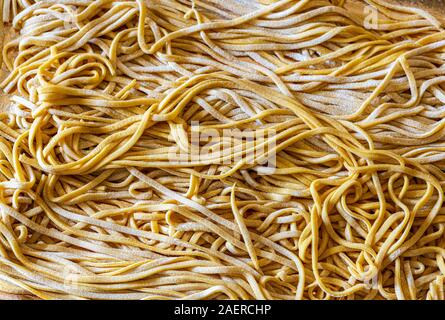 Freschi di Pasta fatta in casa. Visto da sopra. Foto Stock