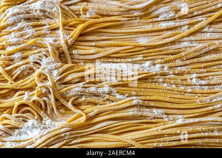 Freschi di Pasta fatta in casa. Visto da sopra. Foto Stock